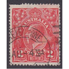 Australian    King George V    2d Red  Single Crown WMK Plate Variety 16R25